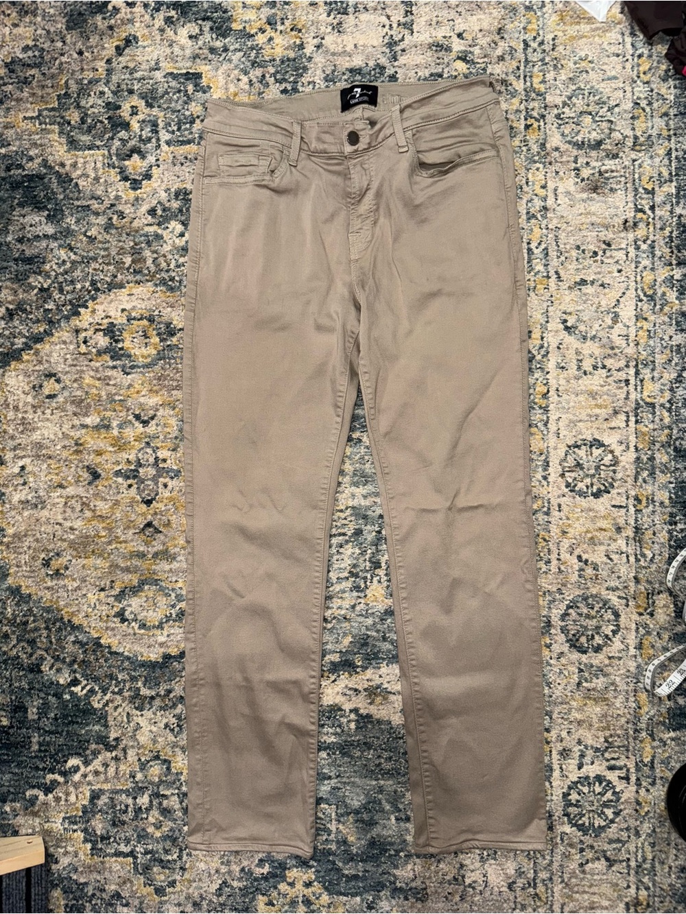 7 For All Mankind Slimny Pants in Taupe